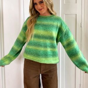 Green Striped Sweater